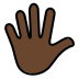 hand with fingers splayed, dark skin tone